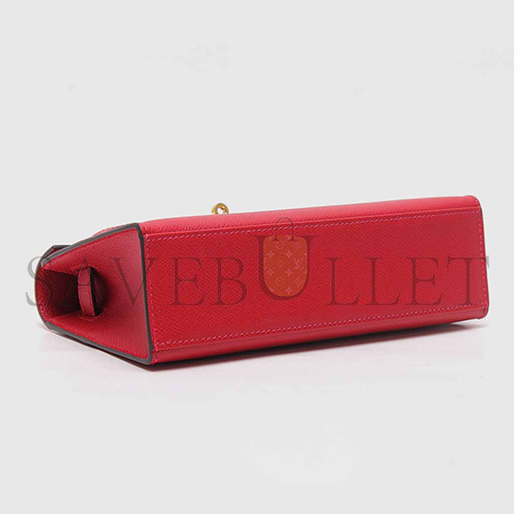 H**mes master kelly pochette 22cm with casaque red (22*14*7cm)